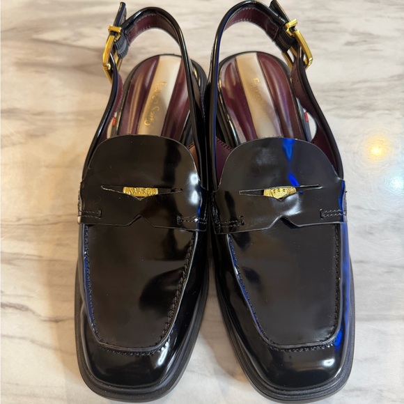 FRANCO SARTO Women’s Elegant Black Gold Buckle Giada Loafer Mules NEW 7.5 - Picture 2 of 7